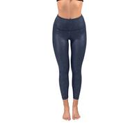 90 Degree By Reflex High Waist Squat Proof Ankle Length Printed Leggings, Cracked Dark Navy, XS