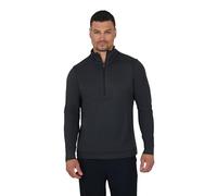 90 Degree By Reflex Soft Half Zip Pullover Long Sleeve Workout Running Shirt for Men, Black W/Pocket, Large