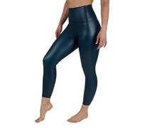 90 Degree By Reflex Women's Arctic Navy High Waist Faux Leather Fleece Lined Super High Waist Elastic Free Ankle Leggings, S