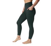 90 Degree By Reflex Womens High Waist Elastic Free Ankle Length Wonderlink Leggings with Side Pockets, Rich Pine, XL
