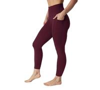 90 Degree By Reflex Womens High Waist Elastic Free Ankle Length Wonderlink Leggings with Side Pockets, Windsor Wine, XS