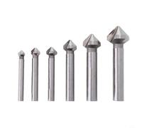 90 Degree Chamfering Tool, 3 Cutting Edges, For Metal Wood(6PCS) | For Precision Drilling Tasks, 3 for flute Design, Suitable For DIYers, for durable High Steel, Length 44-64mm
