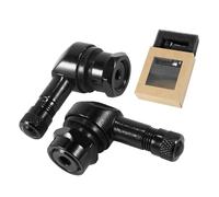 90 Degree CNC Motorcycle Valve Stems Tire 10mm Pair 11.3mm Rim Wheel Aluminum (Black)