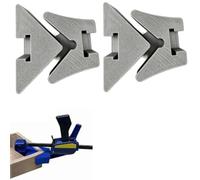 90 Degree Corner Clamp Adapter Compatible with Irwin Quick-Grip Bar Clamps, Tool-Free Right Angle Positioning Attachment for Woodworking, Picture Frames and Cabinets (Gray*2)