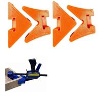 90 Degree Corner Clamp Adapter Compatible with Irwin Quick-Grip Bar Clamps, Tool-Free Right Angle Positioning Attachment for Woodworking, Picture Frames and Cabinets (Orange*2)