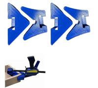90 Degree Corner Clamp Adapter Compatible with Irwin Quick-Grip Bar Clamps, Tool-Free Right Angle Positioning Attachment for Woodworking, Picture Frames and Cabinets (Blue*2)