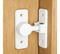90 Degree Door Lock LISHAN Premium Solid and Secure Barn Door Lock Modern Design Matte White Finish Easy Installation Ideal for Home Office and Various Interior Wooden Doors（White）