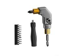 90-Degree Double-Headed Screwdriver Bit Corner Angler for Tight Spaces, Self-Locking Right Angle Adapter Compatible with Electric Drivers, Metal & Plastic Tool for Hard-to-Reach Areas(C)