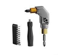 90-Degree Double-Headed Screwdriver Bit Corner Angler for Tight Spaces, Self-Locking Right Angle Adapter Compatible with Electric Drivers, Metal & Plastic Tool for Hard-to-Reach Areas(D)