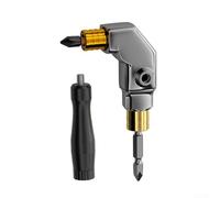 90-Degree Double-Headed Screwdriver Bit Corner Angler for Tight Spaces, Self-Locking Right Angle Adapter Compatible with Electric Drivers, Metal & Plastic Tool for Hard-to-Reach Areas(B)