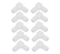 90 Degree Elbow Hose Barb 12mm Plastic Pipe Fitting L-Shaped Connector for Drip Irrigation Tubing Garden Watering Systems Semi-Transparent PP Material Pack of 10