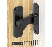 90 Degree Flip Barn Door Lock, Small Right Angle Lock Latch, Sliding Door Latches for Cabinets, Bathroom, Barn, Shed, Garden, Window - Safety & Privacy Hardware (Black-1PC)