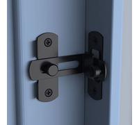 90 Degree Flip Sliding Barn Door Lock, Stainless Steel Angle Latch Buckle, Screen Door Stopper Hook Eye Lock for Barn, Garden, Bathroom, Outdoor, Garage, Window (Black-1 Pack)