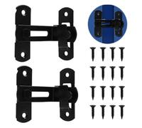 90 Degree Flip Sliding Barn Door Lock，Stainless Steel Latch Buckle for Enhanced Security, Screen Door Stopper Lock Hook Eye Lock for Barn，for Garden, Bathroom, Outdoor, Garage, Window Black, 1 Pack