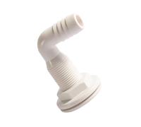 90 Degree Hull Through Connector - Right Angle Scupper, ABS Wedge Drain Fitting, Waterproof Plumbing Component, White Shock Resistant Hardware | Shell Gasket for the