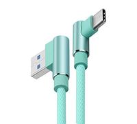 90 Degree L-Shaped Right Angle 1M USB C Cable Data Sync Charging Cord for Samsung Galaxy S8 S8 Plus, Google Pixel/Pixel XL, Nexus 6P/5X and More Type C Devices (Green)