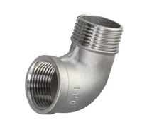 90 Degree Male to Female Stainless Steel Elbow Connector - 304 Pipe Fitting, 1PCS, Multiple Various Sizes(0.25In)