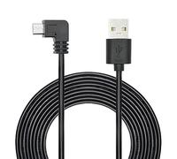90 Degree Micro USB Power Cable 11FT, Right Angle Dash Cam Charging Cord, Power Only, Not Compatible with Garmin Devices