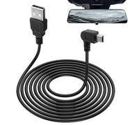 90 Degree Mini USB Power Cable, Extra Long Left Angle USB 2.0 Type A Male to Mini B Male Dash Cam Charger Cable Fast Charge for Car Camera Dash Cam GPS Navigator DVR Digital Cameras 3.5M