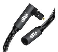 90 Degree Optical Extension Cable Male to Female Coupler Toslink Audio Cable Nylon Braided 24K Gold-Plated Fiber Digital Extension Adapter Cable for Home Theater Sound bar TV PS4 Xbox (black, 3ft/1M)