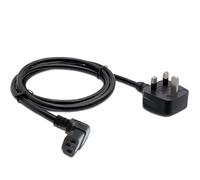 90 Degree PC Power Cable, 1.5 Metre EC C13 Power Cable Downward Angle, UK 3-Pin Fused Plug Copper Core 250V 10A Electric Cable Supply Kettle Monitor TV Computer Printer Replacement Lead, Black