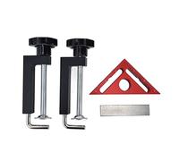 90 Degree Positioning Block with Magnetic Angle Ruler and Fence Clamp, Aluminum Alloy Triangle Square for Woodworking, Dual Scale Measuring Tool with Strong Magnet for Precise Fixi