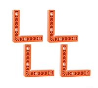 90 Degree Positioning Square for Woodworking - Right Angle Clamp Tool with 100x100x20mm Aluminum Alloy Carpenter Fixture, Orange, 4 Pack