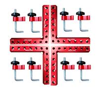 90 Degree Positioning Square, L-Type Right Angle Clamps, 14 x 14cm Aluminum Alloy Corner Clamp Woodworking Carpenter Clamping Tool for Picture Frames, Boxes, Cabinets (4,7 Hole)