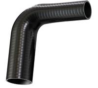 90 degree Reinforced Silicone Reducer Hose Elbow for Turbo or Coolant ID: 16mm > 13mm - Black