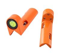90 Degree Right Angle Aluminum Rod Level Having Adaptable 7/8-in Vial 30 Arcmin/in Sensitivity for Round Rectangular Centering Poles - Orange(with Straps)