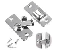 90 Degree Right Angle Door Lock Buckle,2 PCS Stainless Steel Bolt Lock,Right Angle Sliding Door Locking Latch,Internal Door Lock, Bathroom Lock,Bending Buckle Bolt Cam Lock for Push Barn Door Window