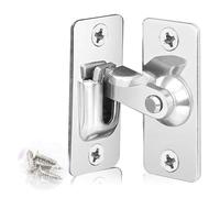 90 Degree Right Angle Door Lock,Door Latch Rotate Bolt Gate Latch Stainless Steel Door Lock Right Angle Sliding Door Locking Latch, Bending Buckle Bolt Lock,for Internal Door Lock, Bathroom Lock, TOI
