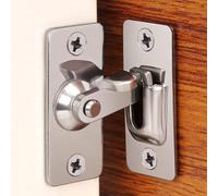 90 Degree Right Angle Gate Door Lock Latch Hasp Clasp 304 Stainless Steel | Sliding Small Locking Barn Door Latch Bolt Lock Hasp Clasp Lock for Window Garden Gates Cabinets Both Sides Use Silver 60MM
