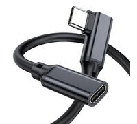 90 Degree Right Angle Type C Extension Cable,6.6FT, USB 3.1(10gbps) USB C Male to Female Extension PD240W Charging For 2021 MacBook Pro/iPad Mini,M1 Air iPad Pro Dell XPS Surface Book Hub and More