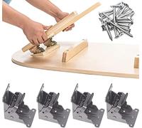 90-Degree Self-Locking Folding Hinge Lock with Screws, Folding Leg Shelf Brackets Max. Load 265 lb, Locking Hinges for Table Chair Extension, Foldable RV Table Leg (Color : Black#1, Size : 4 Pack)