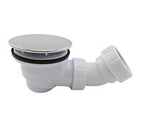 90 Degree Shower Waste Trap, Large-Faced Anti-Odor Drain Assembly, Direct Drain Type Chrome Shower Waste with 90 Degree Elbow for Bathtub, Shower Tray, Ceramic Basin