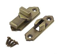 90 Degree Sliding Barn Door Latch Anti-Pry Lock Hasp, with 360° Rotation for Garden Shed, Storage Room, Toilet and Balcony Doors(Bronze)