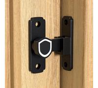 90-Degree Sliding Door Buckle Hasp Lock, 304 Stainless Steel Safety Latch for Barn Doors, Black - 59×81×26 mm with Screws