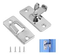 90 Degree Sliding Door Lock,Small Bolt Lock Stainless Steel,Internal Bathroom Toilet Right Angle Door Latch Lock with Bending Buckle,Compact Bolt Lock for Barn Cabinet Pet Cage Security(1 Pack)