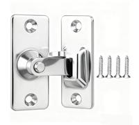90 Degree Sliding Door Lock Stainless Steel Flip Latch Silver