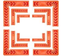 90 Degree Square Ruler Woodworking Positioning Tool ABS Plastic Red Multi Angle 45 22.5 Markings 3in 4in 6in Available Clamp Compatible for Carpentry DIY(12pcs set)