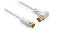 90 Degree TV 9.5MM RF Coaxial Cable Connector Right Angle TV 9.5mm Male Plug to L-Type Male Plug RG6 Satellite Antenna Adapter IDGTTLDF(1.8 M)