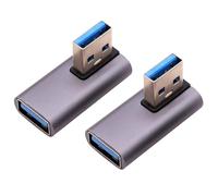 90 Degree USB 3.1 Adapter 2-Pack - Left Angle USB A Male to Female Converter Extender, L-Shaped USB3.1 Expansion Connector, Usb A Right Angles Adapter, Usb 3.1 Right Angle Adapters, for PC, Laptop