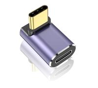 90 Degree USB C Adapter, USB-C Male to USB-c Female Adapter, Thunderbolt 4/3 10Gbps Connecter 60W Fast Charge for Steam Deck, Switch, VR, Pad Pro and More Type C Devices (T Angle)