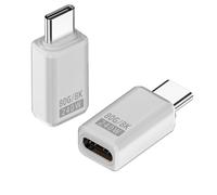90 Degree USB C Male to Female Adapter 80Gbps,Type C Extender Adapter(2pcs) | Support PD 240W Fast Charging, 8K@60Hz for Thunderbolt 5/4/3, MacBook, Laptop, iPhone 15, Tablet, Phones (M to F(White))