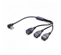 90 Degree USB Data Transfer Splitter Cable for Enhances Accessibility Supporting Charging and Sync in Confined Space USB Splitter