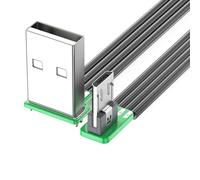 90 Degree USB to USB 5Pin Cable Silicone Flat Wire Supports Fast Charging 480mbps Data Transfer for Smartphones