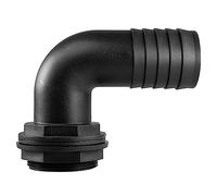 90 Degree Water Tank Overflow Vent, Water Butt Barbed Elbow Outlet with Nut & Washer 1/2" - 2” BSP Hose Sizes, Garden Rain Capture Tank Linking Connector, Threads fit 59mm Hole (2" BSP - 2" Barb)
