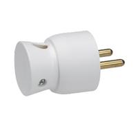 90 Degree White PVC Plug 2P+PA 16A/250V - 050416 [25 Pieces]