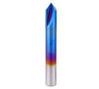 90 Degrees Chamfer End Mill 2 Flute, Tungsten Steel Cemented Carbide Router Bit, Blue Coated Precision Chamfer Cutter for CNC Milling Machines and Metalworking (10 * 75L)